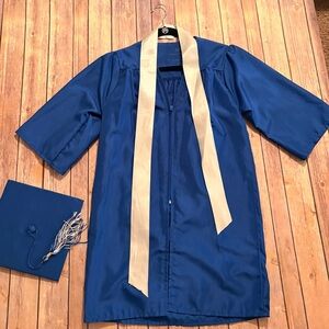 Royal Blue Graduation Gown with Ivory Stole